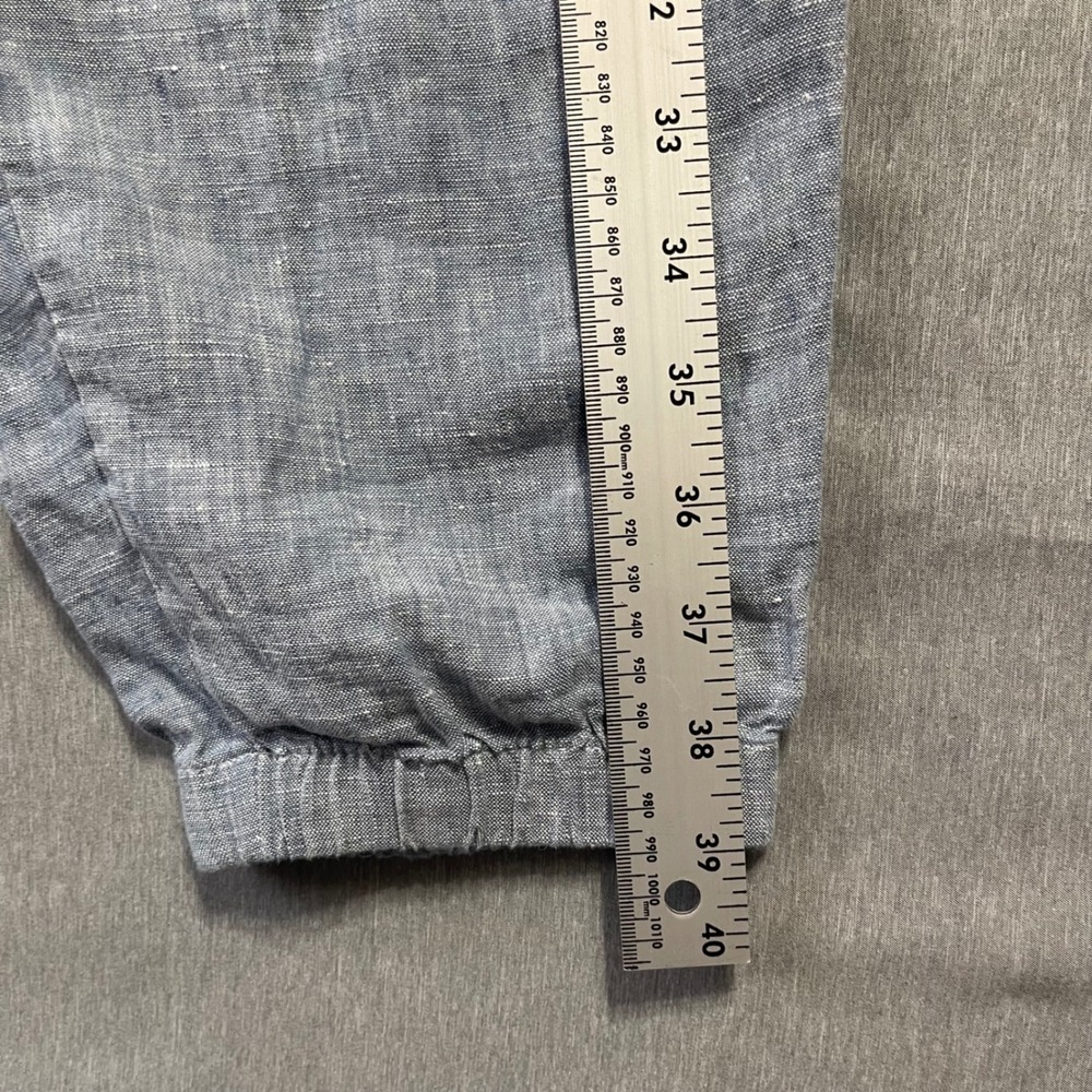 Athleta Cabo Linen Jogger Pants Womens 8 Blue Sustainable Coastal Travel Casual - Picture 5 of 9